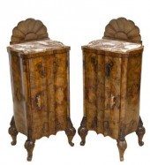 (2) ITALIAN ART DECO BURLWOOD