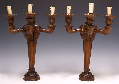 (2) ITALIAN ART DECO CARVED