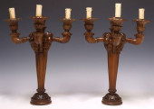 (2) ITALIAN ART DECO CARVED TH
