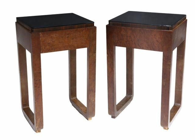 (2) ITALIAN ART DECO GLASS-TOP