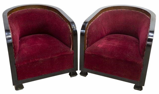 (2) ITALIAN ART DECO LOW BARREL
