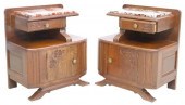 (2) ITALIAN ART DECO MARBLE-TO