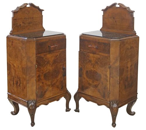 (2) ITALIAN ART DECO MARBLE-TOP
