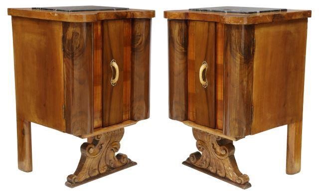 (2) ITALIAN ART DECO MARBLE-TOP