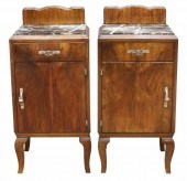 (2) ITALIAN ART DECO MARBLE-TO