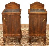 (2) ITALIAN ART DECO MARBLE-TO