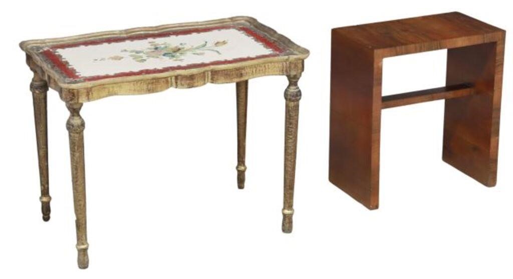(2) ITALIAN ART DECO STOOL &