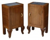 (2) ITALIAN ART DECO WALNUT BE