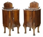 (2) ITALIAN ART DECO WALNUT BE