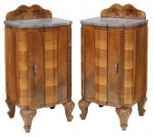(2) ITALIAN ART DECO WALNUT BE