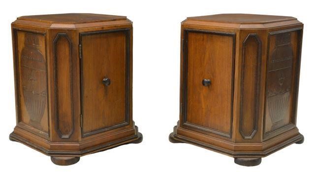 (2) ITALIAN ART DECO WALNUT SIDE