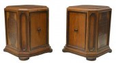 (2) ITALIAN ART DECO WALNUT SI