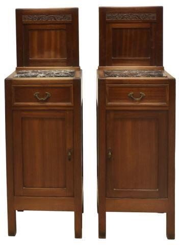 2) ITALIAN ART NOUVEAU MARBLE-TOP