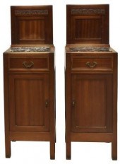 2) ITALIAN ART NOUVEAU MARBLE-