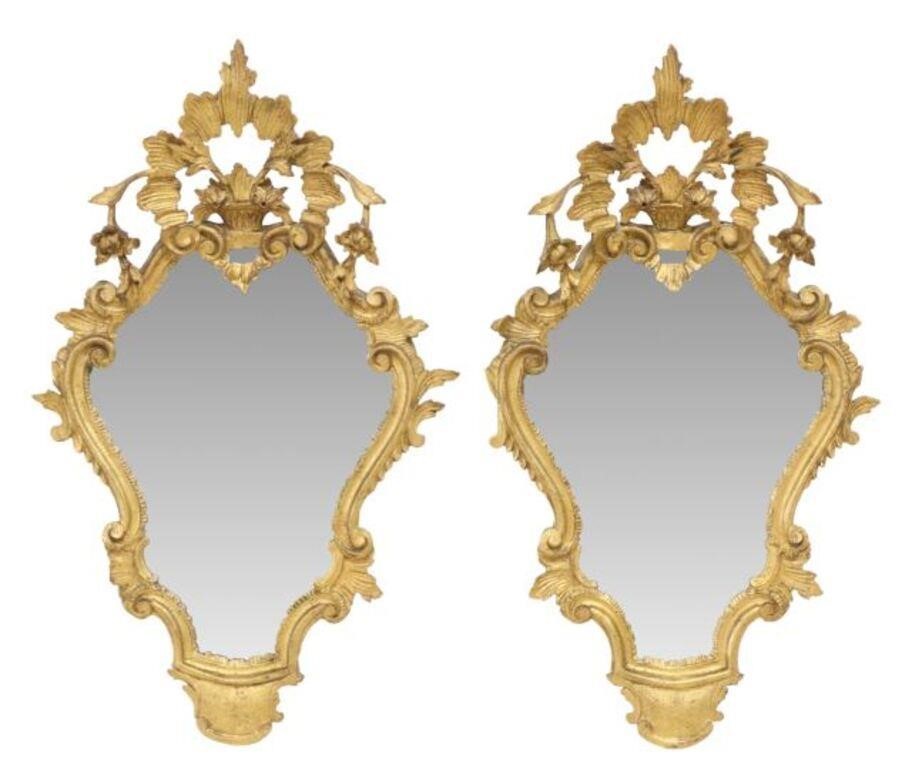 (2) ITALIAN BAROQUE STYLE GILT WALL