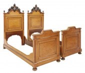 (2) ITALIAN BIRDSEYE MAPLE BED