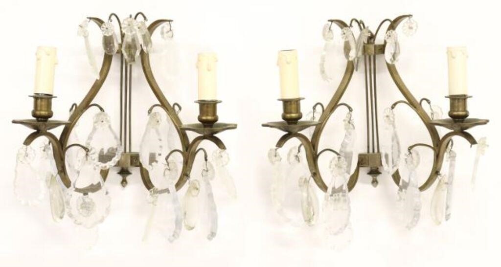 (2) ITALIAN BRONZE LYRE-FORM