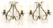 (2) ITALIAN BRONZE LYRE-FORM C