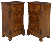 (2) ITALIAN BURL WALNUT BEDSID