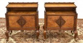 (2) ITALIAN BURLWOOD BEDSIDE C