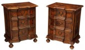 (2) ITALIAN BURLWOOD BEDSIDE N