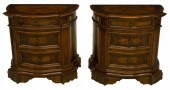 (2) ITALIAN BURLWOOD BEDSIDE N