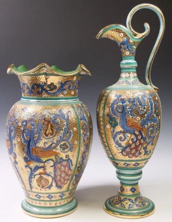 (2) ITALIAN BYZANTINE STYLE CERAMIC