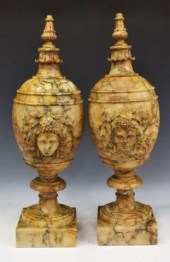 (2) ITALIAN CARVED ALABASTER B