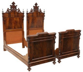 (2) ITALIAN CARVED FLAME MAHOG