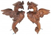 (2) ITALIAN CARVED GRIFFIN ARC