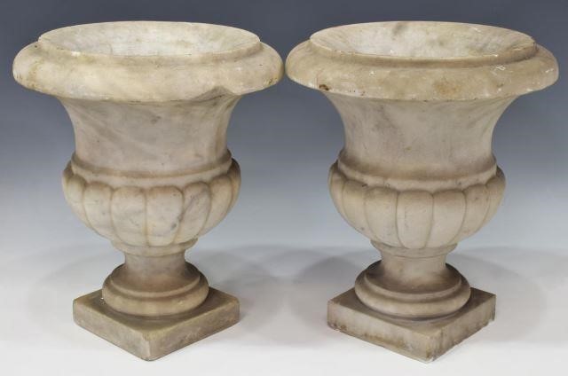 (2) ITALIAN CARVED MARBLE GARDEN