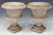 (2) ITALIAN CARVED MARBLE GARD