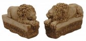 (2) ITALIAN CARVED RECUMBENT C