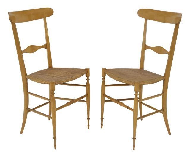 (2) ITALIAN CHIAVARI CARVED & CANED