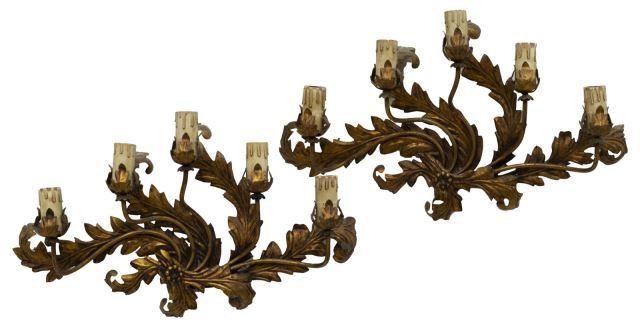 (2) ITALIAN FOLIATE GILT METAL 5-LT
