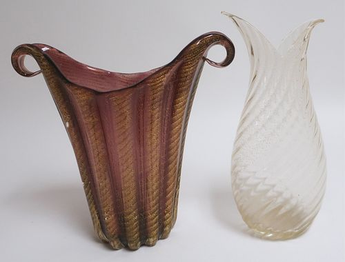 2 ITALIAN GILT, COLORED & CLEAR