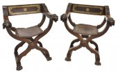 (2) ITALIAN GILT EMBOSSED LEAT