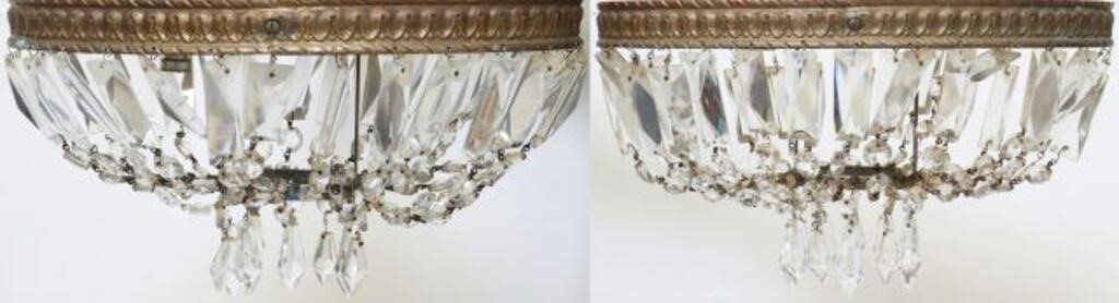 (2) ITALIAN GILT METAL & CRYSTAL