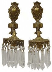 2) ITALIAN GILT METAL & CRYSTA