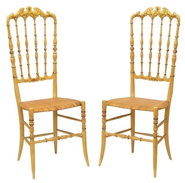 (2) ITALIAN GILT & PAINTED CHIAVARI
