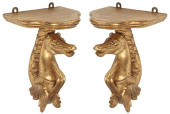 (2) ITALIAN GILTWOOD HIPPOCAMP