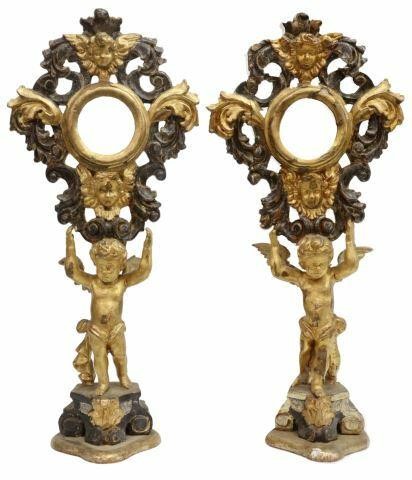 (2) ITALIAN GILTWOOD WINGED