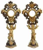 (2) ITALIAN GILTWOOD WINGED CH