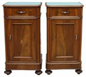 (2) ITALIAN GLASS-TOP WALNUT B