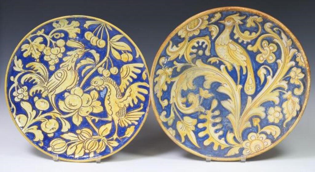 (2) ITALIAN GLAZED TERRACOTTA