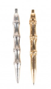2 ITALIAN GOLD & SILVER BAMBOO