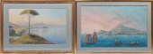 (2) Italian gouache sea of Nap