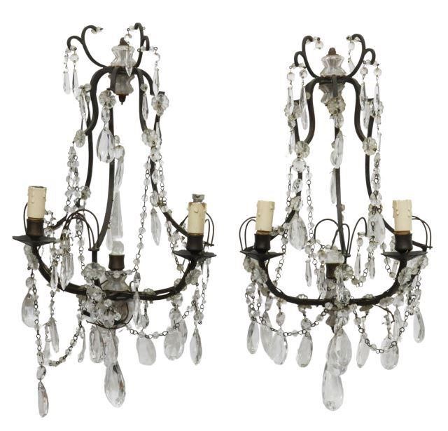 (2) ITALIAN IRON & CRYSTAL PRISM