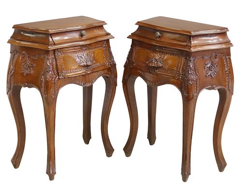 (2) ITALIAN LOUIS XV STYLE WALNUT