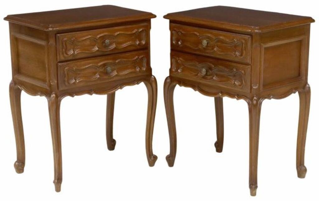 (2) ITALIAN LOUIS XV STYLE WALNUT